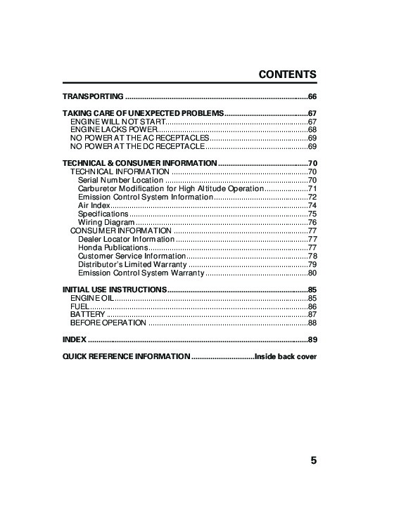Manual for honda generator eu3000is #3