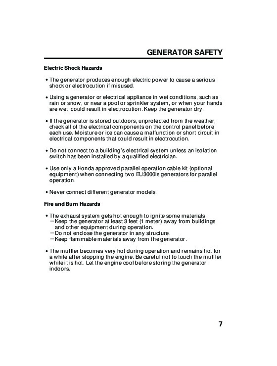 Honda eu3000is generator shop manual #3