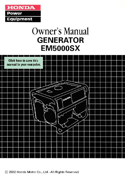 Honda em5000sx owners manual #3