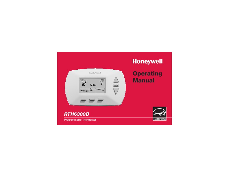 Honeywell RTH6300B Programmable Thermostat Operating Manual