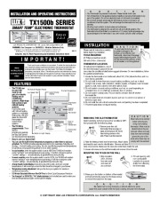 Lux TX1500b Programmable Thermostat Installation and Operating Instructions page 1