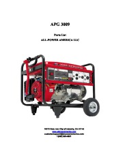 All Power America 6000 APG3009 Generator Shop Part List page 1