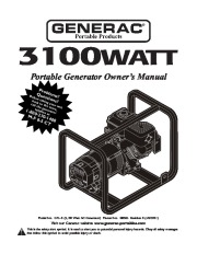 Generac 3100 Generator Owners Manual page 1