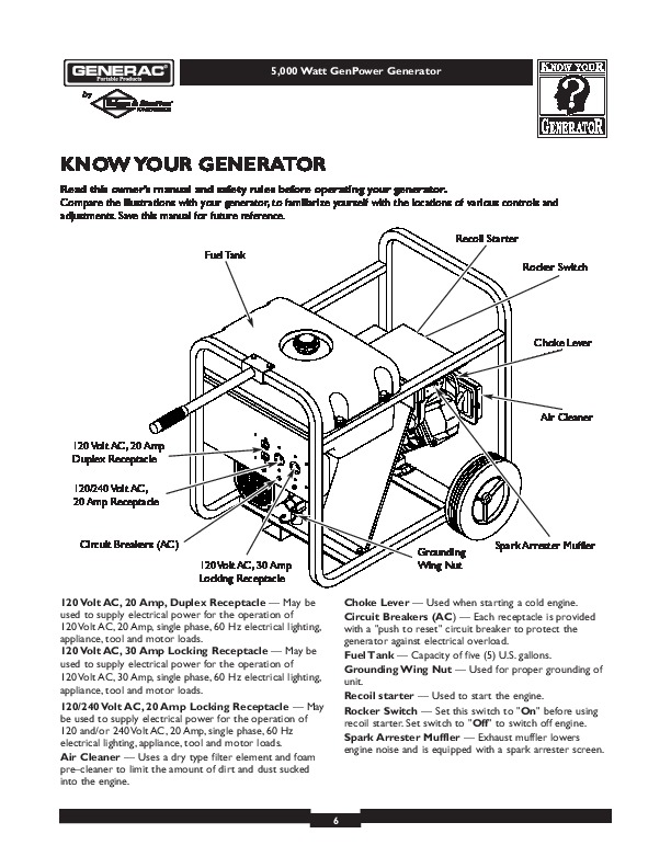 Generac 5000 Watt Generator Wiring Diagram