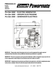 Coleman Powermate Pro Gen 5000 PM0535202 Generator Owners Manual page 1
