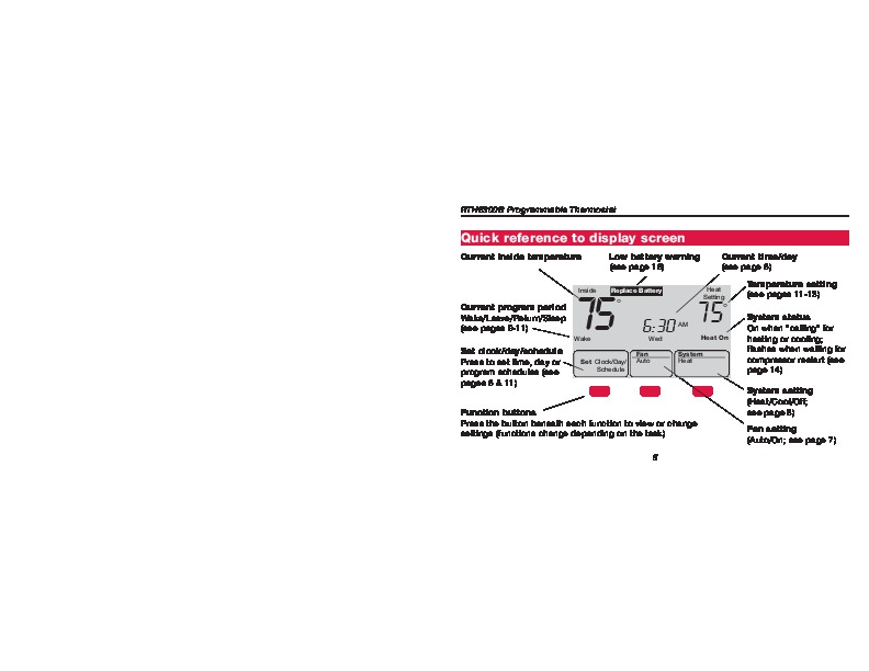 honeywell rth6300b programmable thermostats operating manual 7