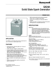 Honeywell Solid State Spark Generator Q624A Owners Manual page 1