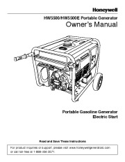 Honeywell HW5500 HW5500E Generator Owners Manual page 1