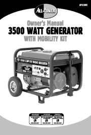 All Power America 3500 APG3002 Generator With Mobility Kit Owners Manual page 1